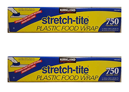 Kirkland Signature Stretch Tite Plastic Food Wrap 11 7/8 Inch X 750 SQ. FT. Pack 2