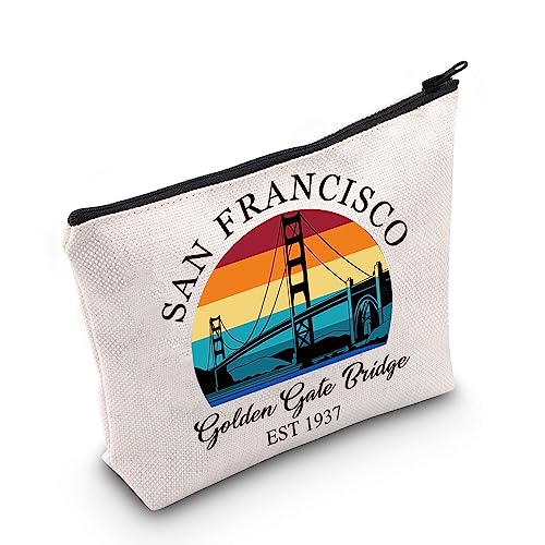 TSOTMO Golden Gate Bridge Zipper Cosmetic Bag San Francisco Gift Bridge Gift San Francisco Travel Accessories Bag For Traveler (San Francisco)