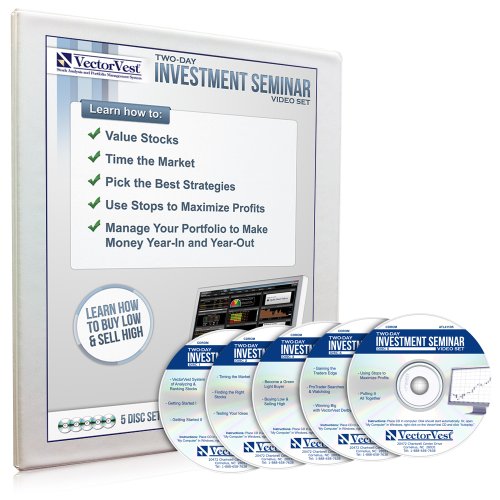 VectorVest Investment Videos, Learn to Buy Low & Sell High, Value Stocks, Time the Market, Best Strategies, Use Stops to Maximize Profits, Manage Your Portfolio Profitably, 5 Disc Set