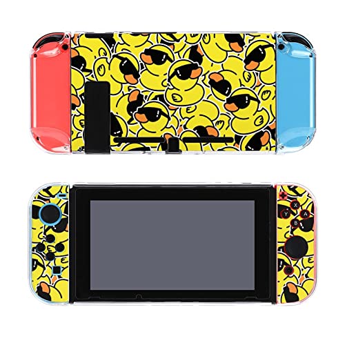 AoHanan Rubber Duck Sunglasses Switch Screen Protector Cover Full Accessories Switch Game Case Protection Skin for Switch Console and Joy-Cons