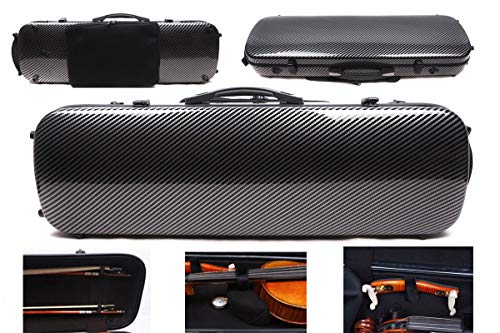 Yinfente Advance Violin Case 4/4 Carbon fiber cases Hard Shell for Violin with back Strap strong handle easy to carry