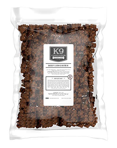K9 Connoisseur Low to Odor Free Slow Roasted Beef Lung Dog Treats Made in USA, One Ingredient Dog Treats & All Natural Dog Treats, Grain Free Dog Treats for All Breeds & Sizes - 2.5 Pounds