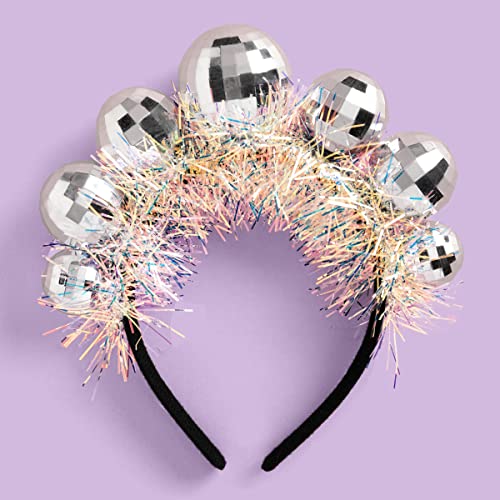 xo, Fetti Disco Ball Headband Birthday Party + New Years Eve - Fits Adult + Child - Last Disco, Disco Bday Decor, NYE Hair Accessory