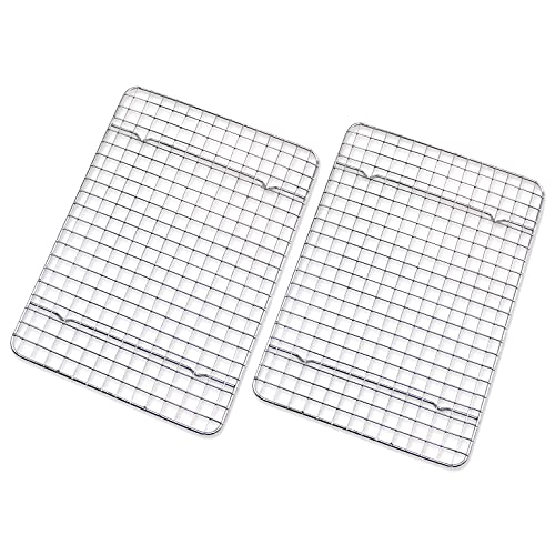 Checkered Chef Cooling Rack - Set of 2 Stainless Steel, Oven Safe Grid Wire Cookie Cooling Racks for Baking & Cooking - 8” x 11 ¾'