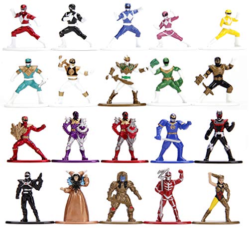 Jada Toys Power Rangers 1.65' Die-cast Metal Collectible Figures 20-Pack, Toys for Kids and Adults, Silver