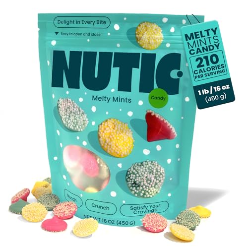 Nutic Smooth and Melty Mints Nonpareils Candy - 1LB, Pastel Mint Delights for Holidays & Birthdays, Dutch and Chocolate Mint Treats - Ideal for Weddings, Parties, USA Made - (Pack of 1)
