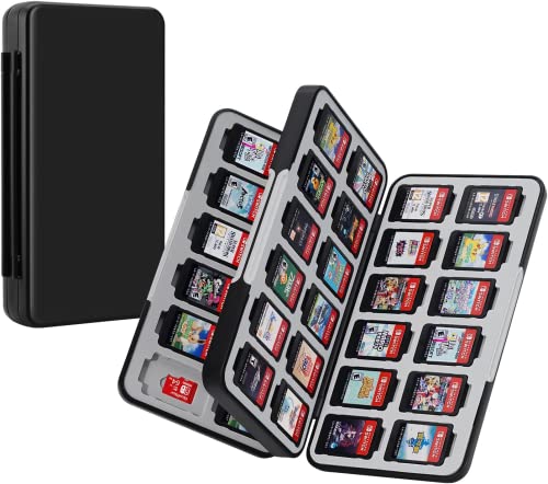 JINGDU 48-Slot Switch Game Card Case Compatible with Switch Game Cards & micro SD Cards, the Games Holder Organizer Suitable for Switch, Lite & OLED Game Card, Black