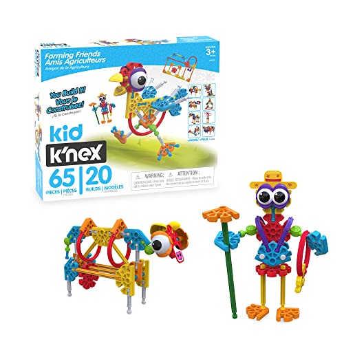 K'NEX Kid Farmin' Friends Building Set, 65 Pieces, Great Christmas, Holiday and Birthday Gift for Preschooler, Girl, Boy and Toddler, Stem Education Building Toy