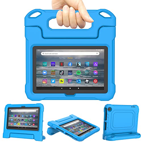 Amazon Fire 7 Tablet Case for Kids(12th Generation, 2022 Release), Lainergie Lightweight Shockproof Kids Friendly Fire 7 Kids Tablet Cover with Handle Stand Incompatible iPad Samsung Lenove, Blue