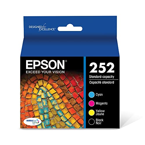 EPSON 252 DURABrite Ultra Ink Standard Capacity Black & Color Cartridge Combo Pack (T252120-BCS) Works with WorkForce WF-3620, WF-3640, WF-7110, WF-7610, WF-7620, WF-7710, WF-7720, WF-7210