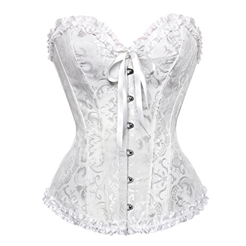frawirshau Corset Top Plus Size Corsets for Women Bustiers & Corsets White Corset Renaissance Corset Size S