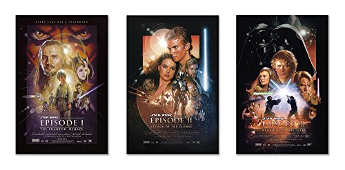 POSTER STOP ONLINE Star Wars Episode I, II & III - Movie Poster/Print Set (3 Individual Full Size Movie Posters) (Size 24' x 36' each)