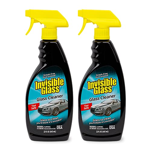 Invisible Glass 92164-2PK 22-Ounce Premium Glass Cleaner and Window Spray for Auto and Home Streak-Free Shine on Windows, Windshields, and Mirrors Residue and Ammonia Free Tint Safe, Pack of 2