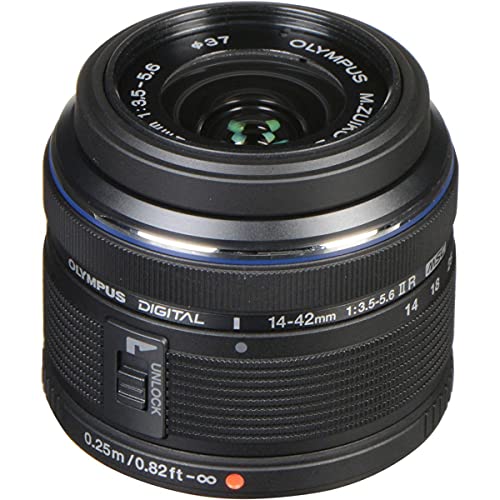 Olympus M.Zuiko Digital 14-42mm f/3.5-5.6 II R Lens for Micro Four Thirds, Black