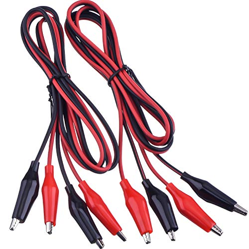 EBOOT 1M Electrical Test Set with Alligator Clips Double-ended Jumper Wires for Electrical Testing (2 Groups)