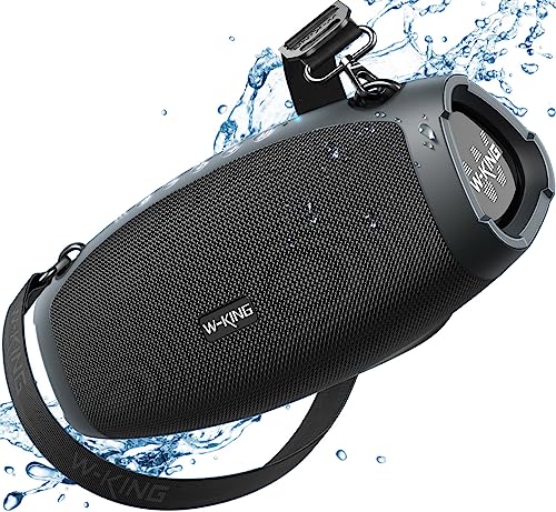 W-KING Portable Loud Bluetooth Speakers with Subwoofer, 70W Waterproof Outdoor Speaker Wireless Boombox for Party, Triple Passive Radiators-Deep Bass/Hi-Fi Audio/DSP/42H/Power Bank/TF/AUX/EQ/Opener