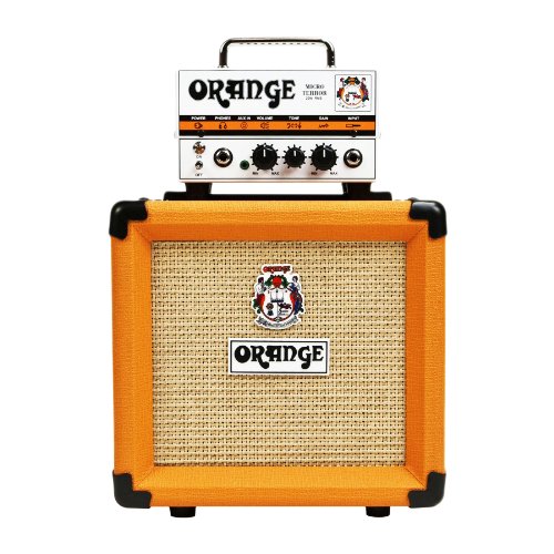 Orange Amps Micro Terror 20-Watt Tube Preamp Compact Tube Amp Bundle with Guitar Cabinet and Cable (3 Items)