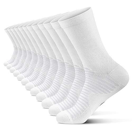 PAPLUS Compression Athletic Crew Socks (6 Pairs) for Men & Women