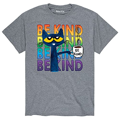 Pete the Cat mens Be Kind Coffee Short Sleeve Graphic T-Shirt, Athletic Heather, Large