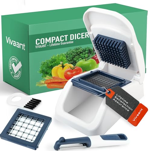 Vivaant Compact Mini Dicer - Perfect for Quickly Cubing and Dicing Vegetables, Vegetable Chopper and Cutter with Manual Hand Chopper for Onions and Small Veggies