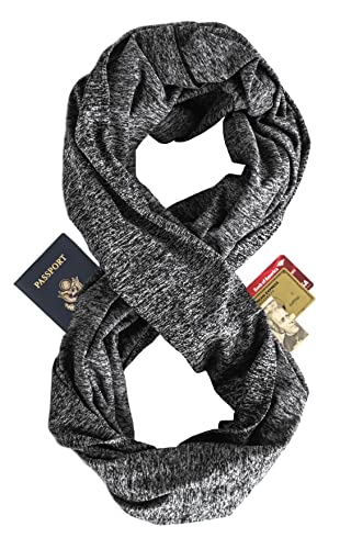 Zero Grid Infinity Fashion Scarf with Hidden Pockets Converts to Blanket and Wrap Perfect for Travel