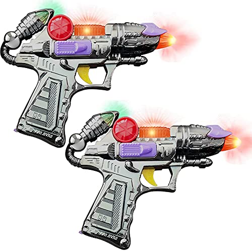 ArtCreativity Ranger Hand-Gun Toy Set with Flashing Lights & Sounds, 2 Cool Futuristic Handguns, Pretend Play, Great Party Favor, Gift for Boys and Girls, Batteries Included- Colors May Vary