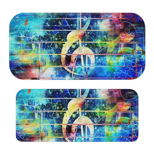 Colorful Collage with Music Notes Skin Cover Stickers Funny Graphic Protective Film Full Set Compatible with for Switch Lite