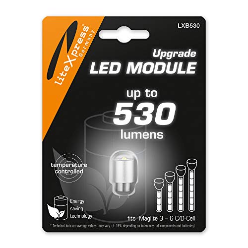 LiteXpress LXB530 LED Upgrade Module 530 Lumen for 3-6 C/D-Cell Maglite Torches