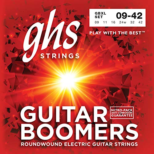 GHS Strings GBXL Guitar Boomers, Nickel-Plated Electric Guitar Strings, Extra Light (.009-.042)