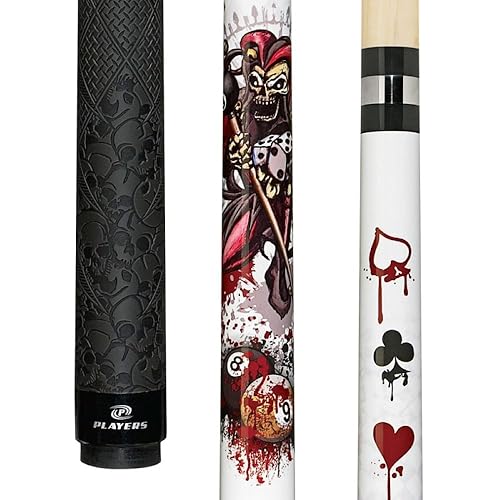 Players 58' 2-Piece North American Hard Maple Billiard Pool Cue Stick, White, 19oz