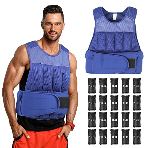 Ativafit Adjustable Weighted Vest with Reflective Design 22 Lbs Workout Vest for Strength Training, Walking, Jogging, Weightlifting, Running Men Women Kids