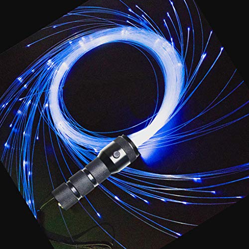 AZIMOM LED Fiber Optic Dance Whip Space Whip 6ft 360° Swivel 40Display Battery Power Mode Pixel Whip Rave Flow Super Bright Light Up Whip for Party Dancing EDM Show Music Festival