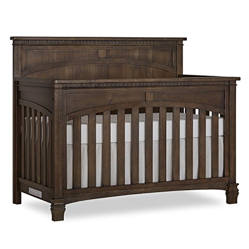 Evolur Santa Fe 5-in-1 Convertible Crib in Antique Brown, Greenguard Gold Certified, Features 3 Mattress Heights, Wooden Nursery and Bedroom Furniture, Baby Crib