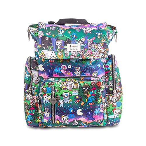 JuJuBe x Tokidoki Diaper Backpack + Messenger Bag, Be Sporty | Multi-Functional, Lightweight, Durable + Travel Friendly | Camp Toki