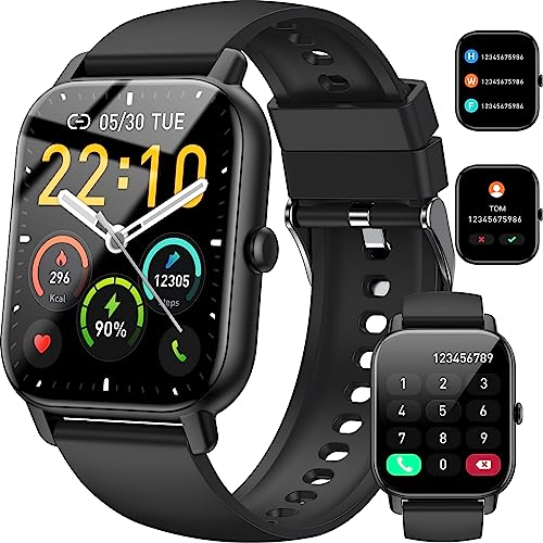 Smart Watch(Answer/Make Call), 1.85' Smartwatch for Men Women IP68 Waterproof, 110+ Sport Modes, Fitness Activity Tracker, Heart Rate Sleep Monitor, Pedometer, Smart Watches for Android iOS, 2023
