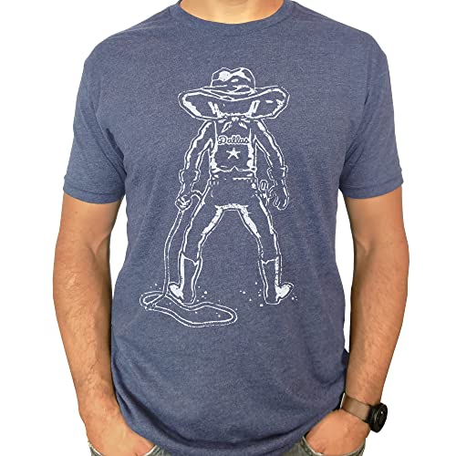SCOBAR Dallas Gunslinger Cowboy T-Shirt, Hand-Drawn, Modern FitDallas Gunslinger Cowboy T-Shirt, Hand-Drawn & Hand Printed (Navy, XX-Large)