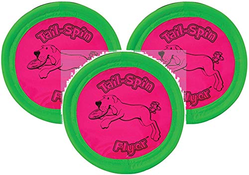 Booda 3 Pack of Tail-Spin Flyer Dog Toys, 7-Inch