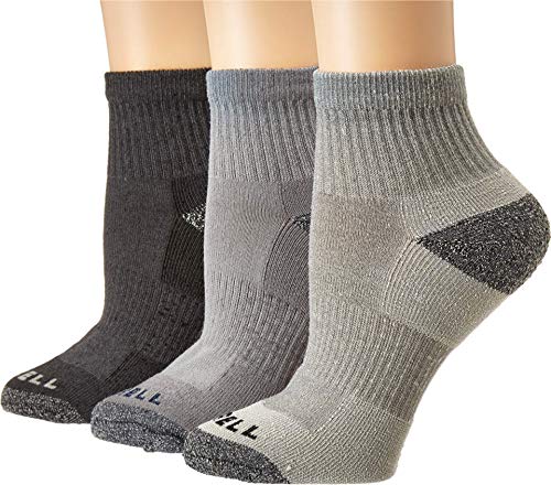 Merrell Men's 3 Pack Cushioned Performance Hiker Socks (Low/Quarter/Crew Socks), Charcoal Black (Quarter), Shoe Size: 9.5-12