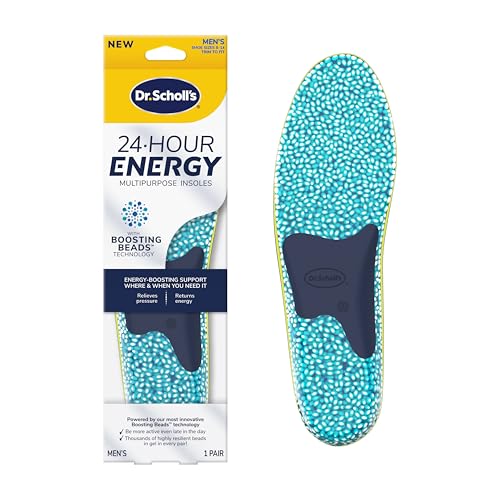 Dr. Scholl's 24-Hour Energy Multipurpose Insoles, Returns Energy with Every Step, Relieves Foot Pressure & Tired Achy Feet, Memory Foam & Gel Insert, Men's Shoe Size 8-14, 1 Pair