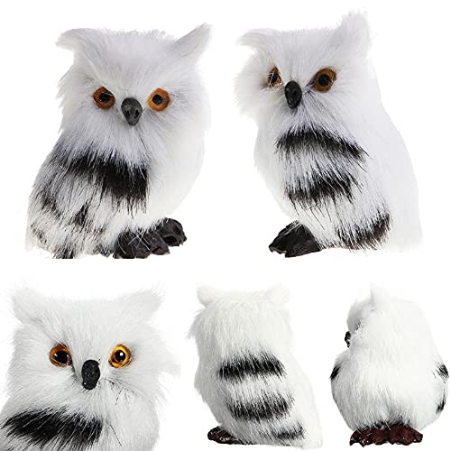 3pcs Christmas Owl Hanging Ornament Xmas Furry Cute Bird Decoration