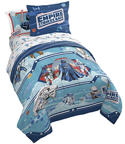 Jay Franco Star Wars Empire Strikes Back 4 Piece Twin Bed Set - Includes Reversible Comforter & Sheet Set - Super Soft Fade Resistant Microfiber