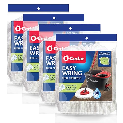 O-Cedar EasyWring Spin Mop Microfiber Refill (Pack of 4)