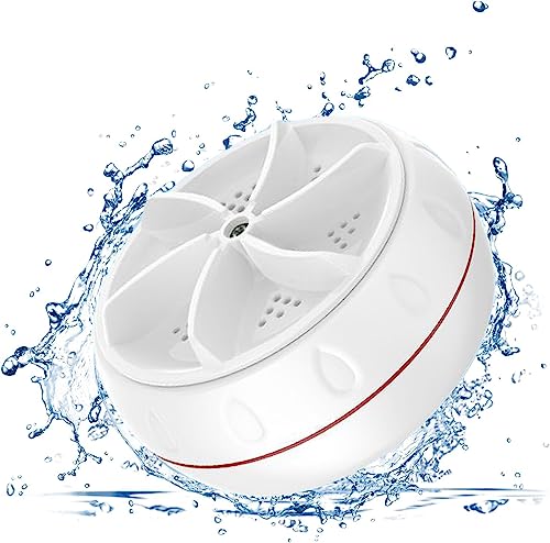 Portable Washing Machine, Ultrasonic Turbine Mini Washing Machine & Dishwasher with Suction Cups for Home Travel College Room RV Apartment, Turbo Washer for Cleaning Sock,Underwear