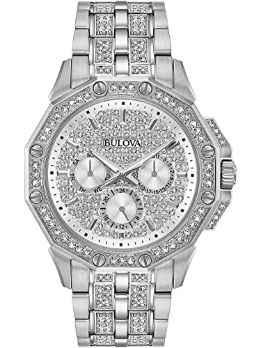 Bulova Men's Crystals Octava Stainless Steel 6-Hand Multi-Function Quartz Watch Style: 96C134