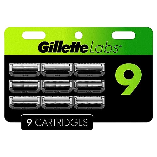 Gillette Labs Razor Blade Refills, Compatible with Gillette Labs with Exfoliating Bar by Gillette and Heated Razor, 9 Refills