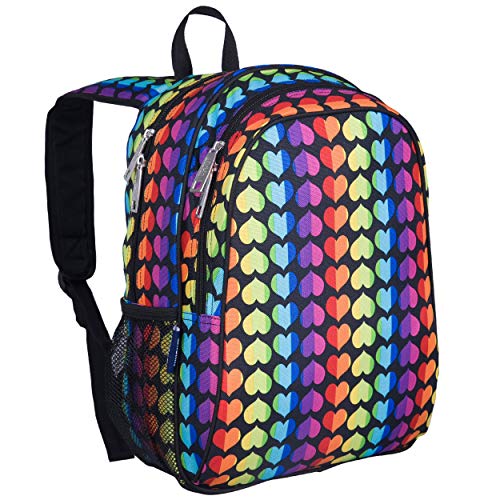 Wildkin 15-Inch Kids Backpack for Boys & Girls, Perfect for Early Elementary, Backpack for Kids Features Padded Back & Adjustable Strap, Ideal for School & Travel Backpacks (Rainbow Hearts)