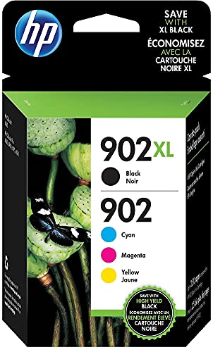 HP 902 / 902XL (T0A39AN) Ink Cartridges (Cyan Magenta Yellow Black) 4-Pack in Retail Packaging