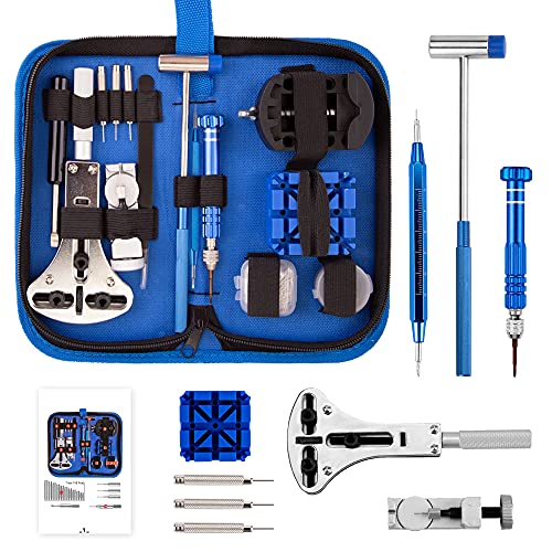 Watch Replacement Tool Kit Professional Spring Bar Tool Set, 210PCS Watch Link/Strap/Band/Battery/Pin Replace Kit, Watch Fixing/Adjustment Tool Kit with Carrying Case and Instruction Manual