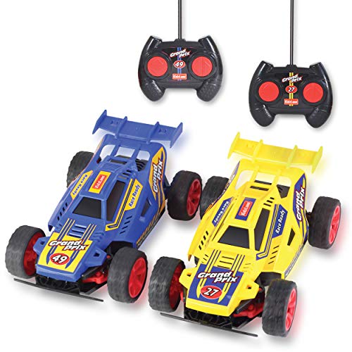 Kidzlane Kids Remote Control Cars – 2 Race Cars Racing Together with All-Direction Drive, 35 ft Range - 2 Pack Remote Control Car Set for Kids - Remote Control car for Boys 4-7 & 8-12