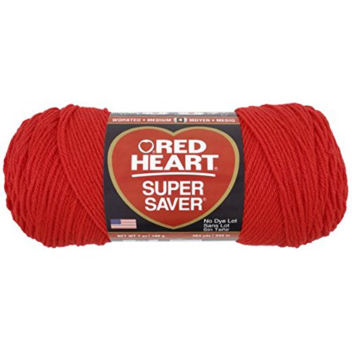 Red Heart Yarn Super Saver 3945 Hot Red 7 oz